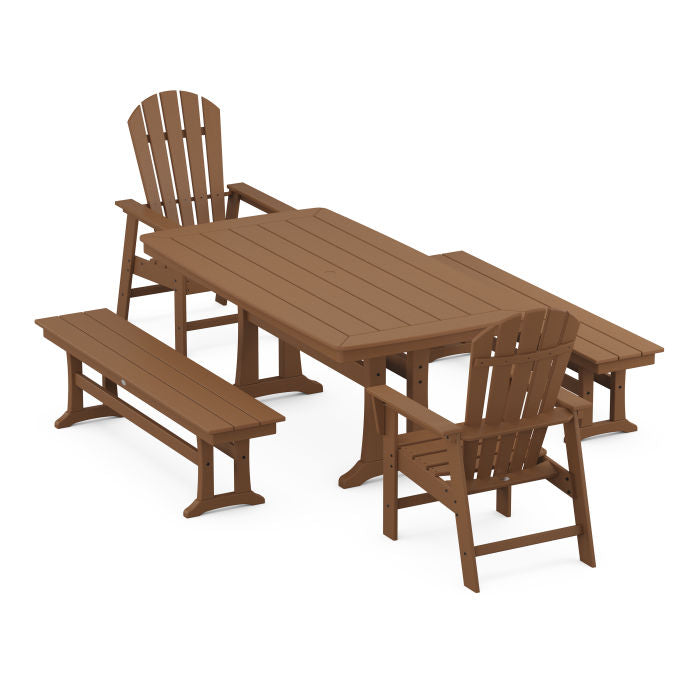 Polywood South Beach 5-Piece Dining Set with Trestle Legs PWS1060-1