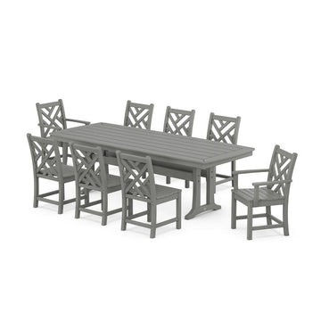 Polywood Chippendale 9-Piece Dining Set with Trestle Legs PWS1489-1