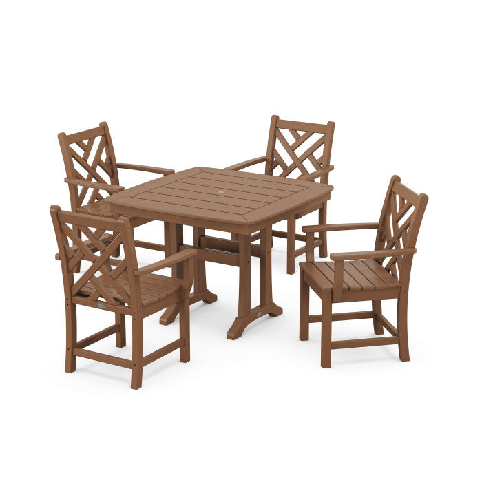 Polywood Chippendale 5-Piece Dining Set with Trestle Legs PWS963-1