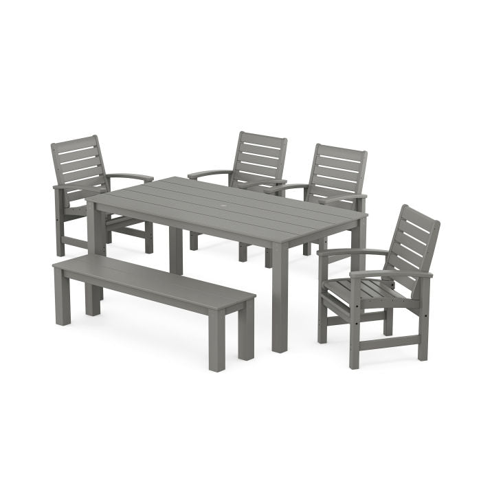 Polywood Signature 6-Piece Parsons Dining Set with Bench PWS2345-1