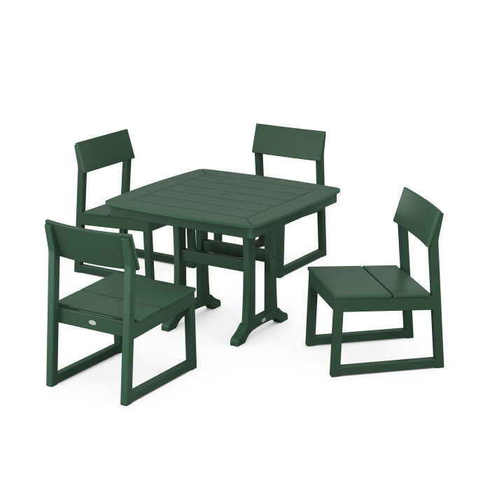 Polywood EDGE Side Chair 5-Piece Dining Set with Trestle Legs PWS970-1