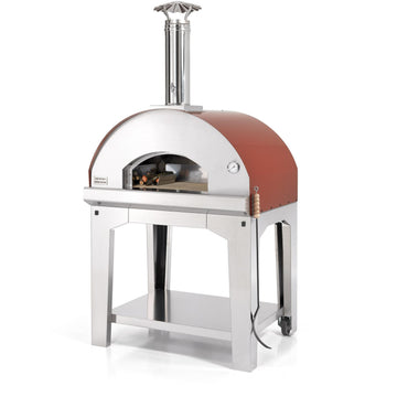 Fontana Forni Mangiafuoco 39 Inch Freestanding Red Wood Burning Oven and Grill