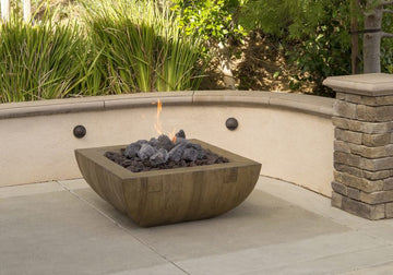 American Fyre Designs Bordeaux Square Reclaimed Wood Fire Bowl 36
