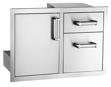 Fire Magic Premium Flush, Soft Close Access Door With Double Drawer