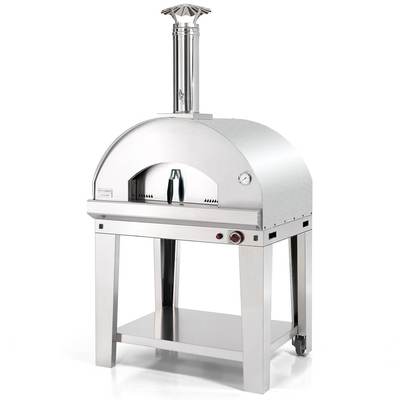 Fontana Forni Mangiafuoco 39 Inch Stainless On A Cart Gas Oven and Grill