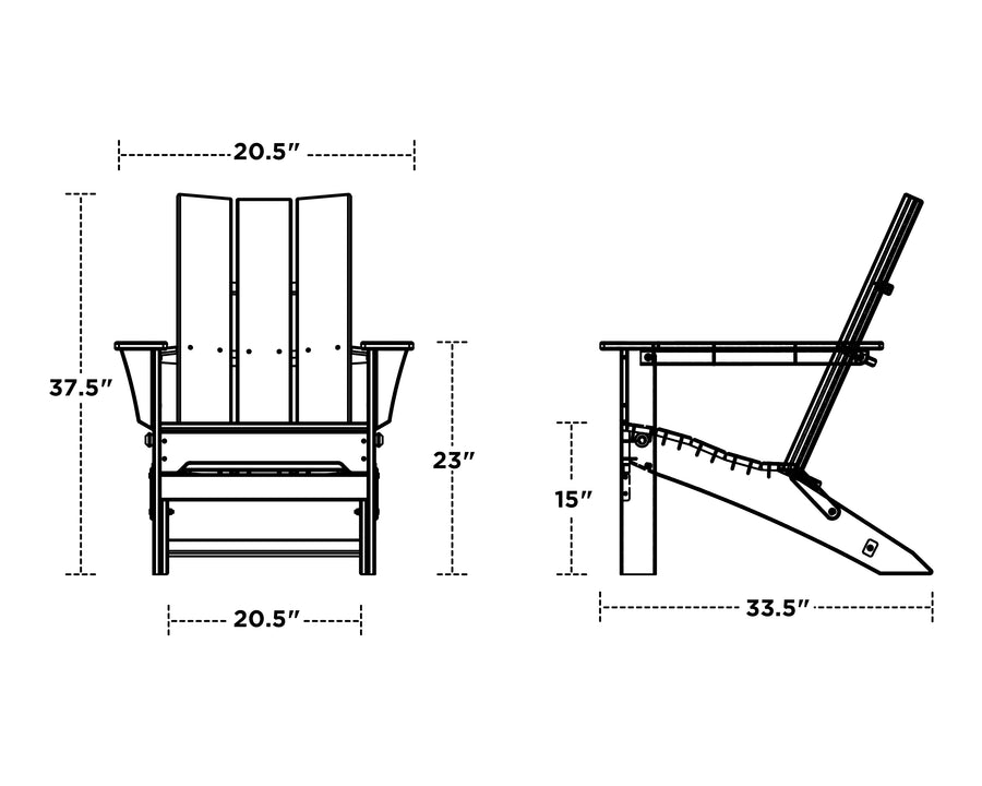 Polywood Modern Folding Adirondack Chair MNA110