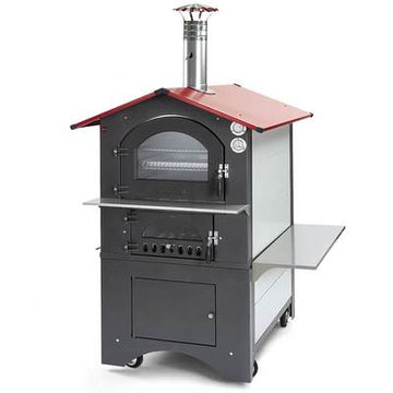 Fontana Forni Rosso 57RV 40 Inch Freestanding Wood Burning Oven and Grill