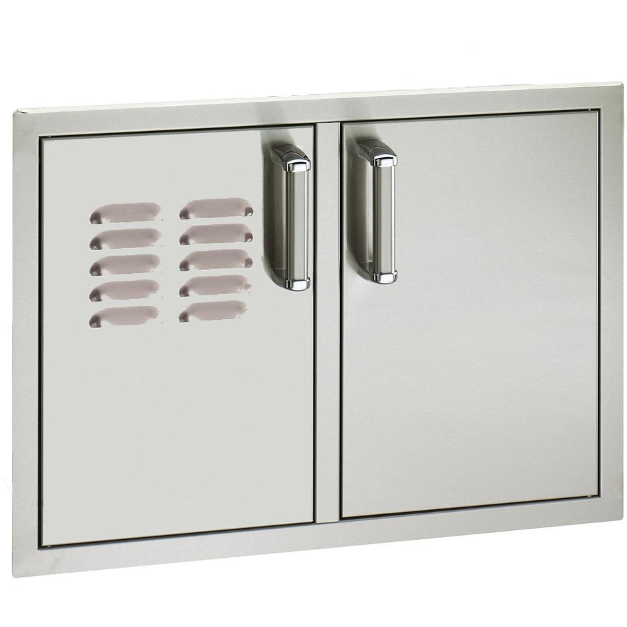 Fire Magic Premium Flush, Soft Close Double Doors W/Tank Tray, Louvers & Dual Drawers