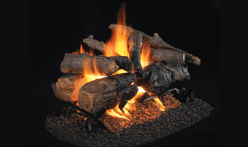 Real Fyre See-Thru Charred Rugges Split Oak 18