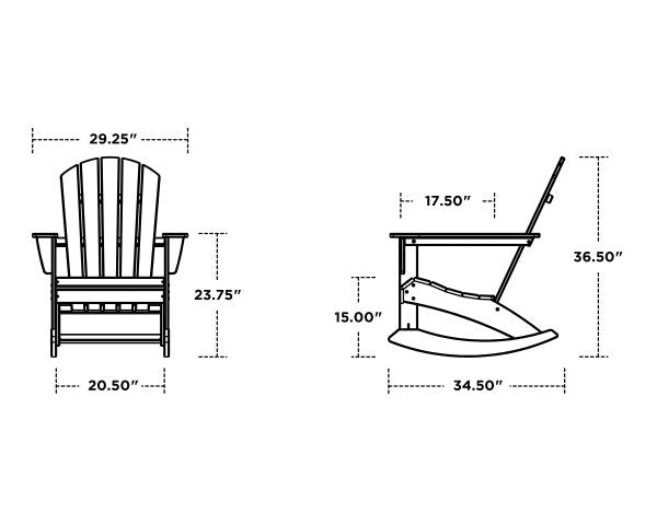 Polywood Nautical Adirondack Rocking Chair ADR410